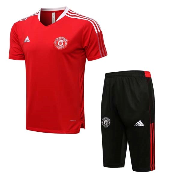 Trainingsshirt Manchester United Komplett Set 2022 Rote Schwarz